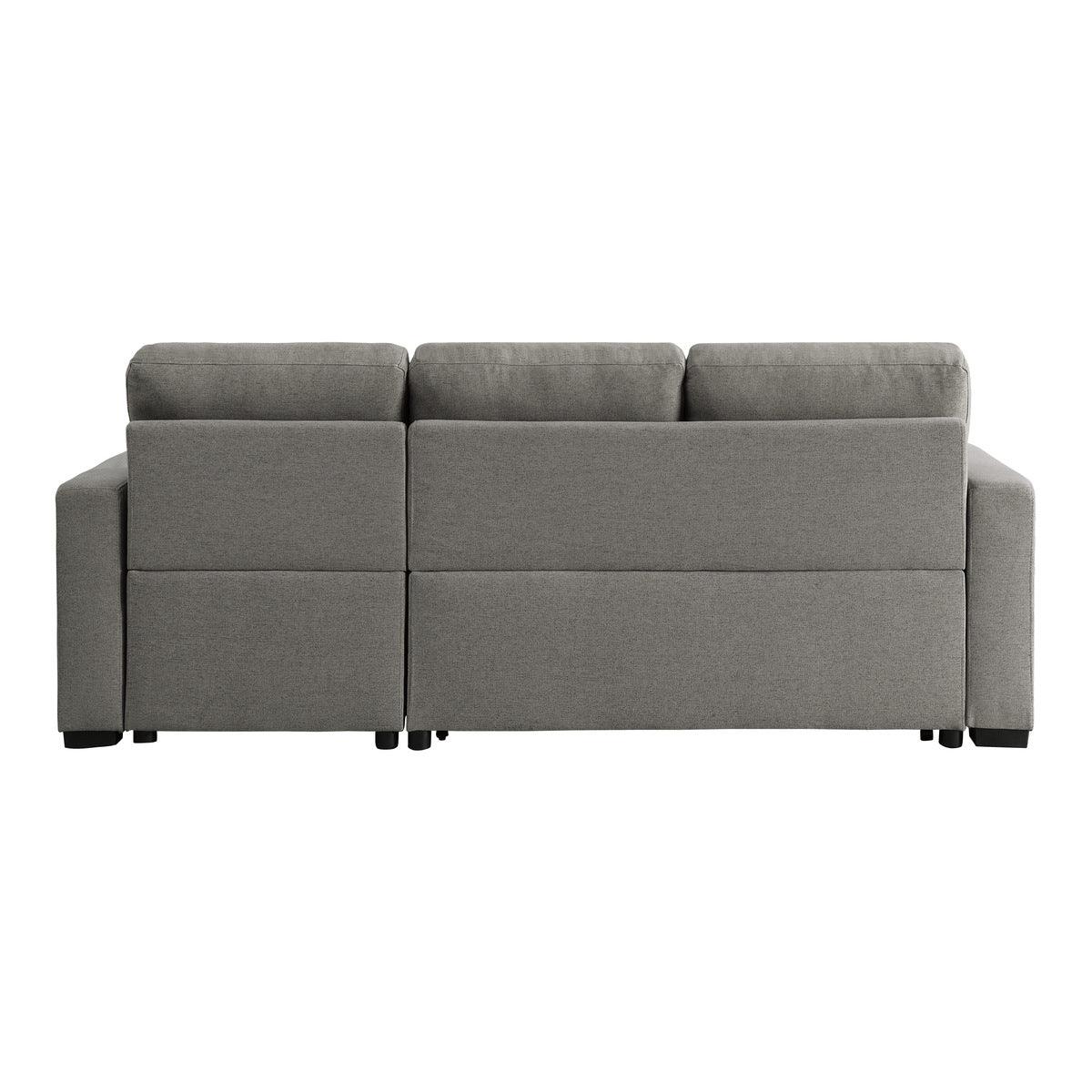 Cornish 2 Piece Reversible Sectional With Pull - Out Bed And Hidden Storage In Gray 9314Gy*Sc | Home Elegance USA