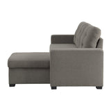 Cornish 2 Piece Reversible Sectional With Pull - Out Bed And Hidden Storage In Gray 9314Gy*Sc | Home Elegance USA
