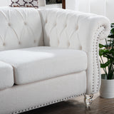 84.65" Rolled Arm Chesterfield 3 Seater Sofa | Home Elegance USA