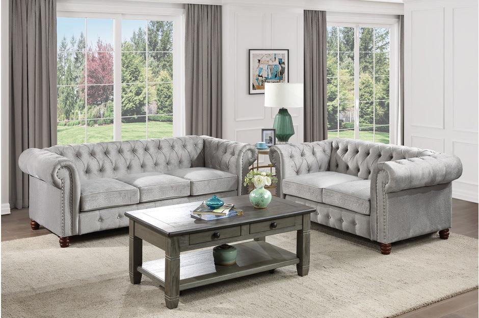 Homelegance - Welwyn 2 Piece Sofa Set In Gray - 9326Gy-3-2