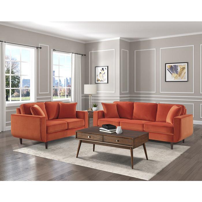 Homelegance - Rand 2 Piece Living Room Set In Orange - 9329Rn*2