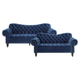 Homelegance - Rosalie 2 Piece Sofa Set In Navy Blue - 9330Bu*2