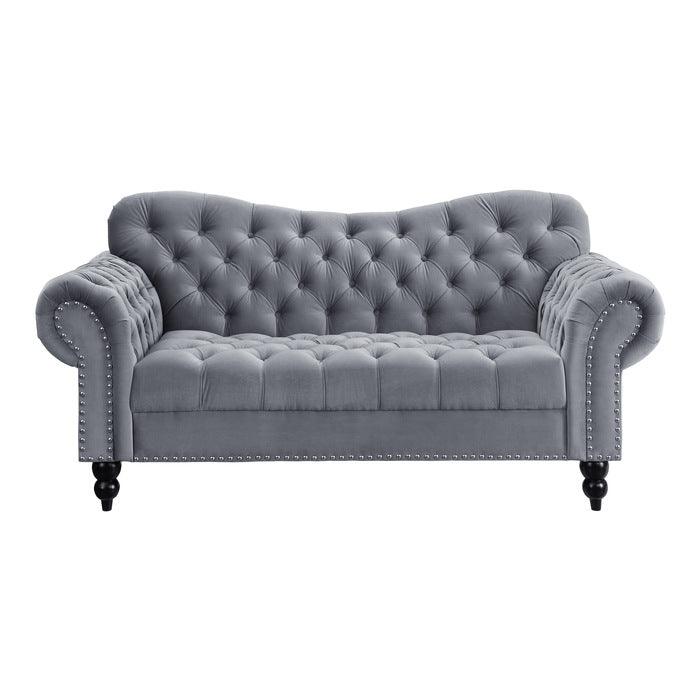Homelegance - Rosalie Love Seat In Dark Gray - 9330Dg-2