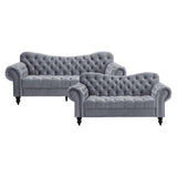 Homelegance - Rosalie 2 Piece Sofa Set In Dark Gray - 9330Dg*2