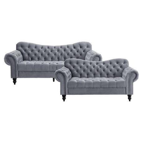 Homelegance - Rosalie 2 Piece Sofa Set In Dark Gray - 9330Dg*2