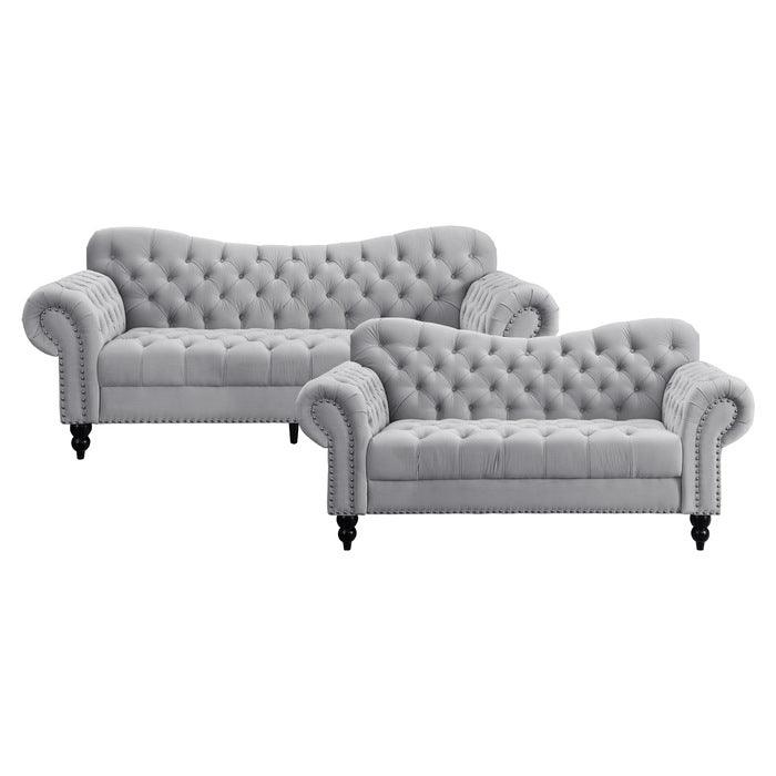 Homelegance - Rosalie 2 Piece Sofa Set In Light Gray - 9330Gy*2