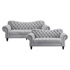 Rosalie 2 Piece Sofa Set In Light Gray 9330Gy*2 | Homelegance