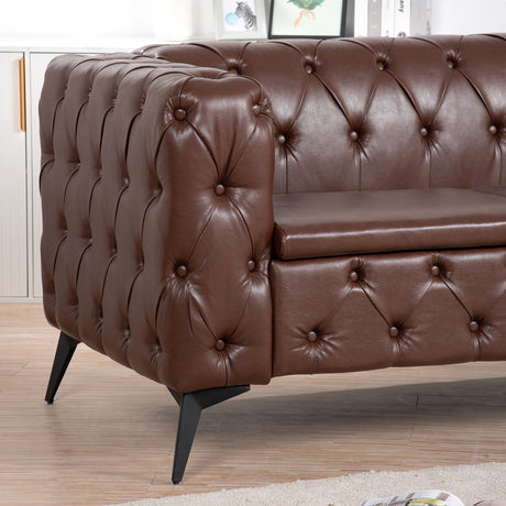 84.06Inch Width Traditional Square Arm removable cushion 3 seater Sofa - W68041370 - image - 15