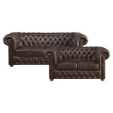 Homelegance - Tiverton 2 Piece Sofa Set In Brown - 9335Brw*2