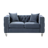 Homelegance - Orina Love Seat In Blue - 9349Dbu-2