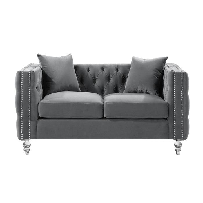 Homelegance - Orina Love Seat In Gray - 9349Gry-2