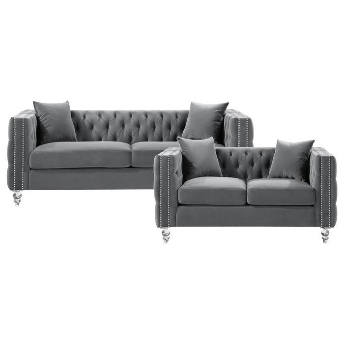 Homelegance - Orina 2 Piece Living Room Set In Gray - 9349Gry*2