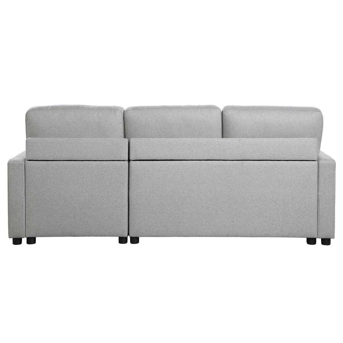 Brandolyn 2 Piece Reversible Sectional With Pull - Out Bed And Hidden Storage In Light Gray | Homelegance | Home Elegance USA