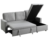 Brandolyn 2 Piece Reversible Sectional With Pull - Out Bed And Hidden Storage In Light Gray | Homelegance | Home Elegance USA