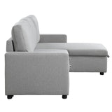 Brandolyn 2 Piece Reversible Sectional With Pull - Out Bed And Hidden Storage In Light Gray | Homelegance | Home Elegance USA