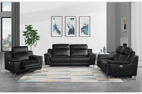 Antonio 3 Piece Reclining Living Room Set In Black 9360Blk - 3 - 2 - 1 | Homelegance | Home Elegance USA