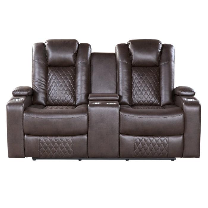 Homelegance - Caelan Power Double Reclining Love Seat - 9366Db-2Pwh