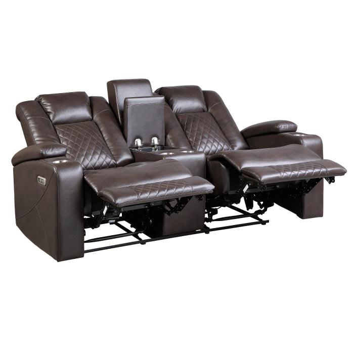 Caelan 2 Piece Power Reclining Sofa Set In Dark Brown 9366Db*2Pwh | Homelegance | Home Elegance USA