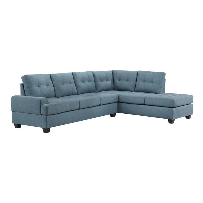 Homelegance - Dunstan 2-Piece Reversible Sectional With Chaise In Blue - 9367Bu*Sc