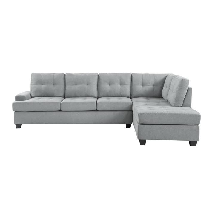 Homelegance - Dunstan 2-Piece Reversible Sectional With Chaise In Light Gray - 9367Gy*Sc