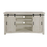 65 Inch Wooden TV Stand with 2 Open Shelves, Antique White and Black Home Elegance USA