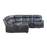 Homelegance - Gabriel 6-Piece Modular Power Reclining Sectional With Left Chaise In Gray - 9377Gry*6Lcrrpw