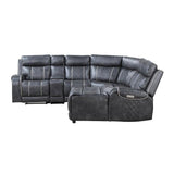 Homelegance - Gabriel 6-Piece Modular Power Reclining Sectional With Right Chaise In Gray - 9377Gry*6Lrrcpw