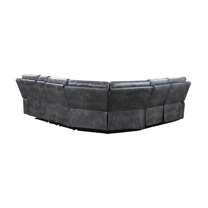 Homelegance - Gabriel 6-Piece Modular Power Reclining Sectional With Left Chaise In Gray - 9377Gry*6Lcrrpw