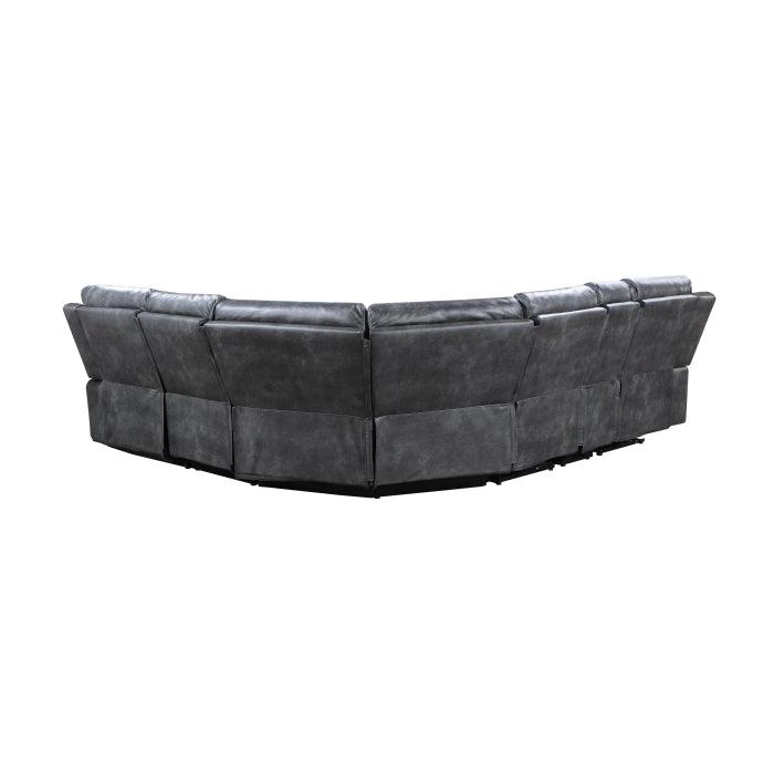 Homelegance - Gabriel 6-Piece Modular Power Reclining Sectional In Gray - 9377Gry*6Lrrrpw
