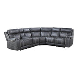 Homelegance - Gabriel 6-Piece Modular Power Reclining Sectional In Gray - 9377Gry*6Lrrrpw