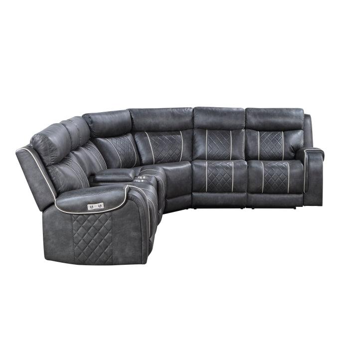 Homelegance - Gabriel 6-Piece Modular Power Reclining Sectional In Gray - 9377Gry*6Lrrrpw