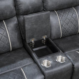 Homelegance - Gabriel 6-Piece Modular Power Reclining Sectional With Right Chaise In Gray - 9377Gry*6Lrrcpw