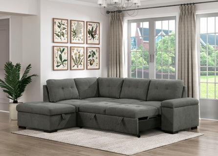 Brooklyn 2 - Piece Sectional With Left Chaise In Dark Gray 9390Dg*2Lc2R | Homelegance | Home Elegance USA