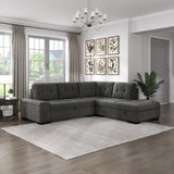 Brooklyn 2 - Piece Sectional With Right Chaise In Dark Gray 9390Dg*22Lrc | Homelegance | Home Elegance USA