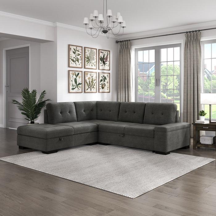 Brooklyn 2 - Piece Sectional With Left Chaise In Dark Gray 9390Dg*2Lc2R | Homelegance | Home Elegance USA