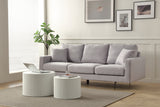 Modern Three Seat Sofa Couch with 2 Pillows, Light Grey Perfect for Every Occasion Home Elegance USA