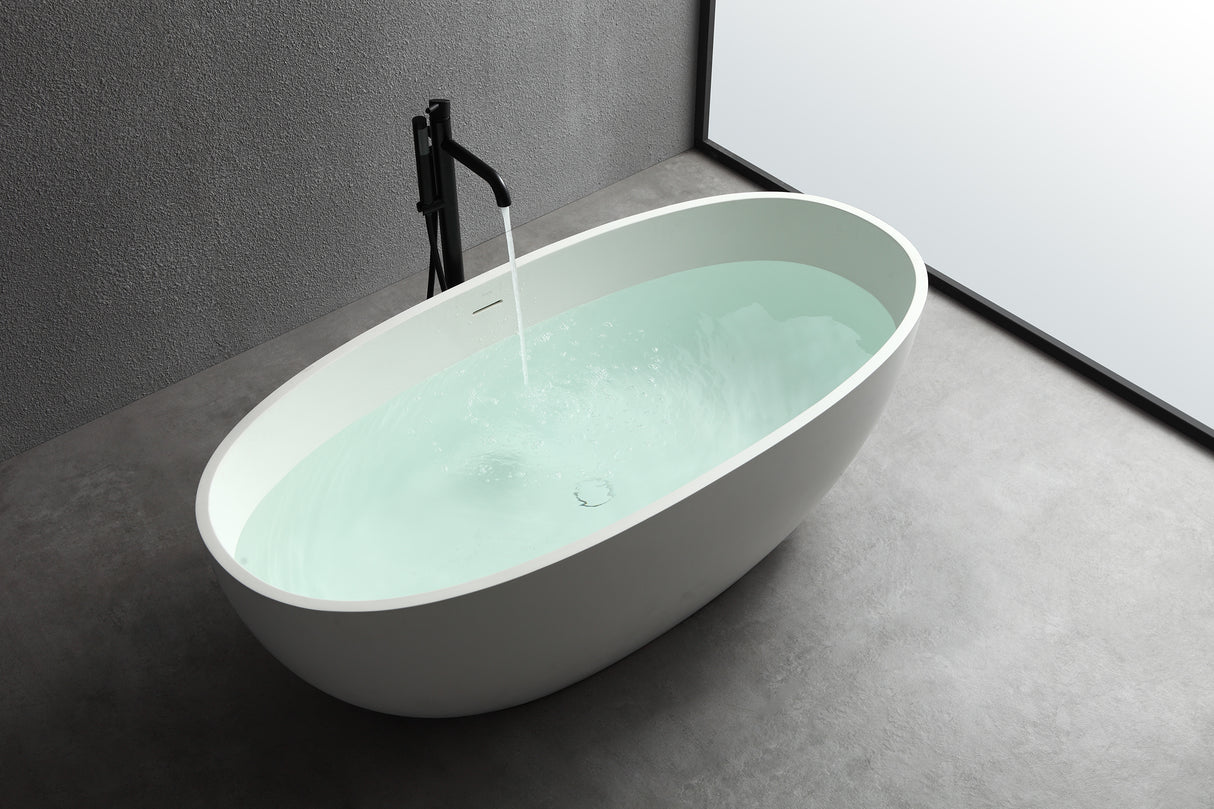 1650mm free standing artificial stone solid surface bathtub 8448