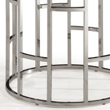 Modrest Silvia Modern Walnut & Stainless Steel End Table - Home Elegance USA