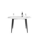 53.15"Modern man - made stone round black metal dining table - position for 6 people - W1535S00001 - image - 3