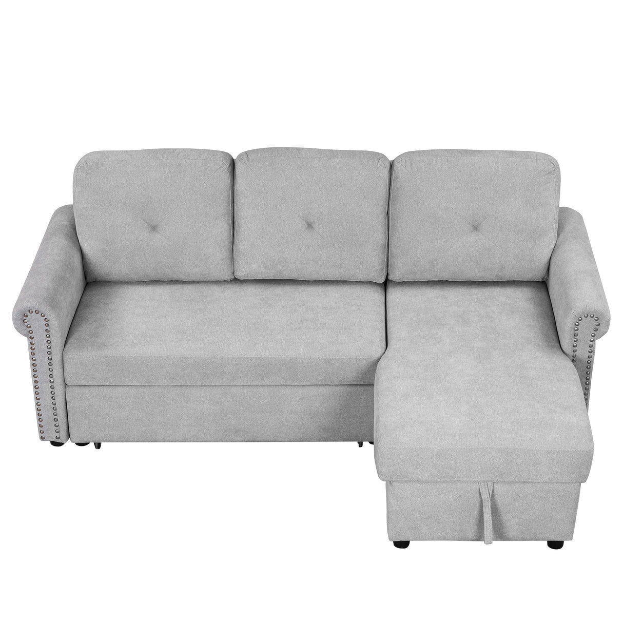 83" Modern Convertible Sleeper Sofa Bed with Storage Chaise,Gray(Old Sku:SG000346AAA) - SG000700AAE - image - 13