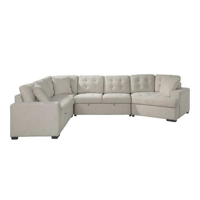 Homelegance - Logansport 4-Piece Sectional With Pull-Out Ottoman In Beige - 9401Beg*42Lru