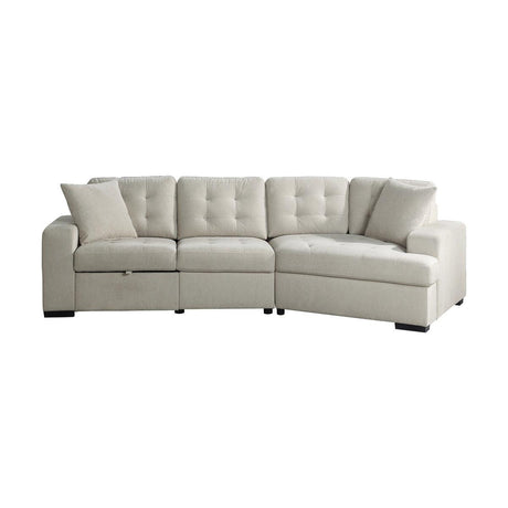 Homelegance - Logansport 2 Piece Sectional With Pull-Out Ottoman In Beige - 9401Beg*22Lru