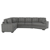 Homelegance - Logansport 4-Piece Sectional With Pull-Out Ottoman - 9401Gry-42Lru