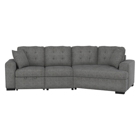 Homelegance - Logansport 2-Piece Sectional With Pull-Out Ottoman - 9401Gry-22Lru