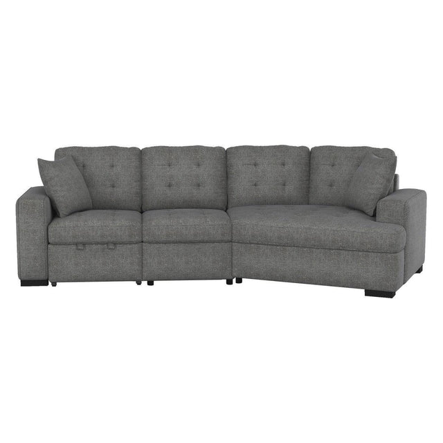 Homelegance - Logansport 2-Piece Sectional With Pull-Out Ottoman - 9401Gry-22Lru