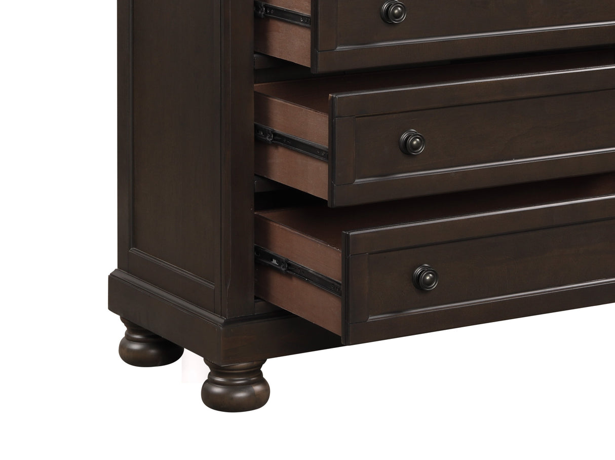 Traditional Design Bedroom Furniture 1pc Chest of 5x Drawers Grayish Brown Finish Wooden Furniture - Home Elegance USA