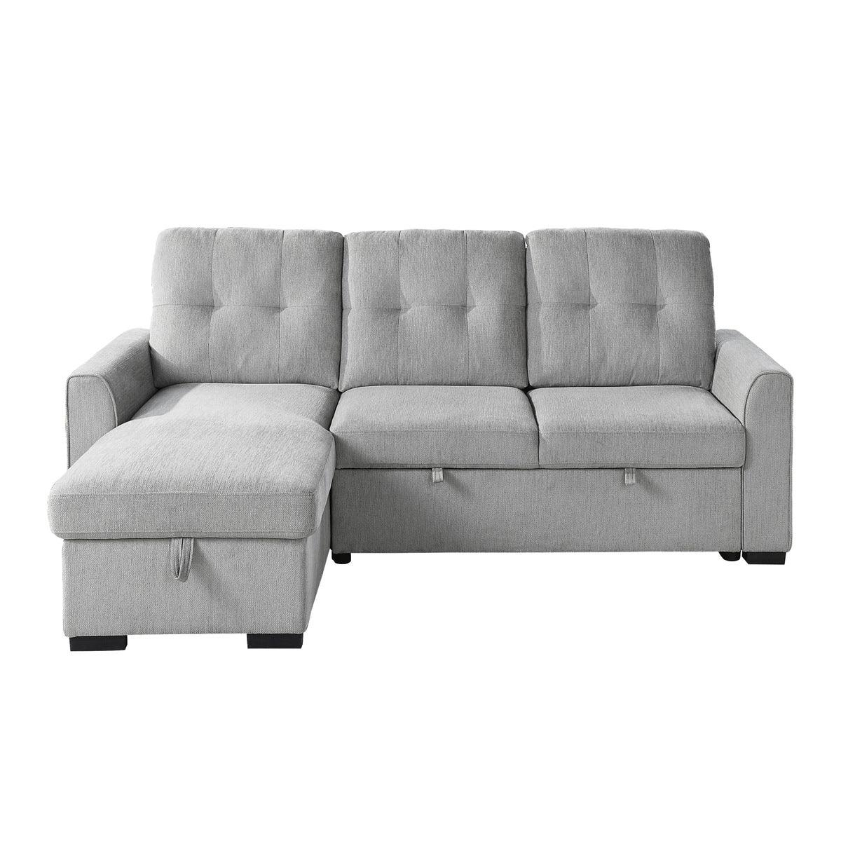Carolina 2 Piece Reversible Sectional With Storage In Light Gray 9402Gry*Sc | Homelegance | Home Elegance USA