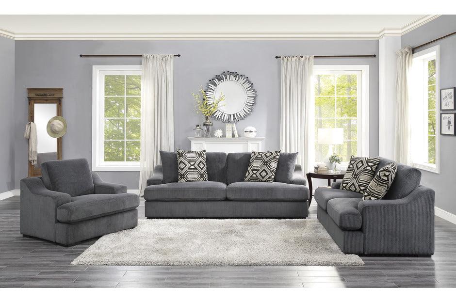 Homelegance - Orofino 3 Piece Living Room Set In Dark Gray - 9404Dg-3-2-1