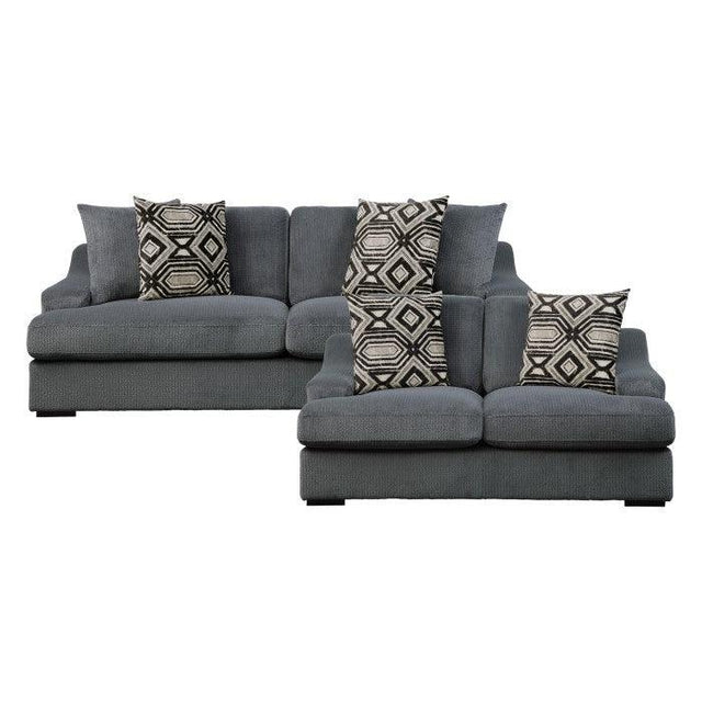 Homelegance - Orofino 2 Piece Sofa Set In Dark Gray - 9404Dg*2