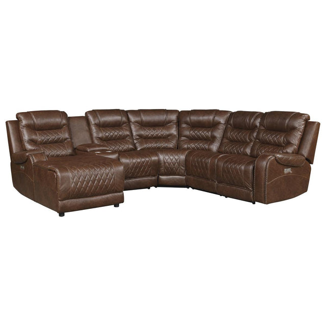 Homelegance - Putnam 6-Piece Modular Power Reclining Sectional With Left Chaise - 9405Br-6Lcrr